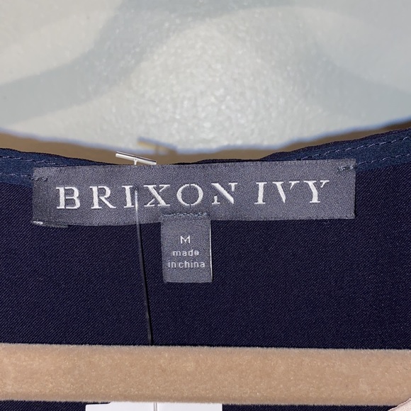 Brixon Ivy Navy Blue/Blush Pink Scalloped Edge Sleeveless Blouse-Size M-NWT! - Picture 2 of 8